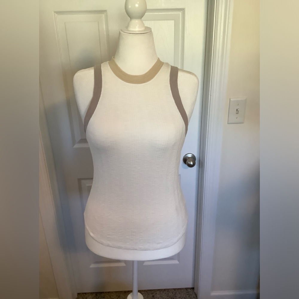 Free People We the Free cotton blend high neck tank